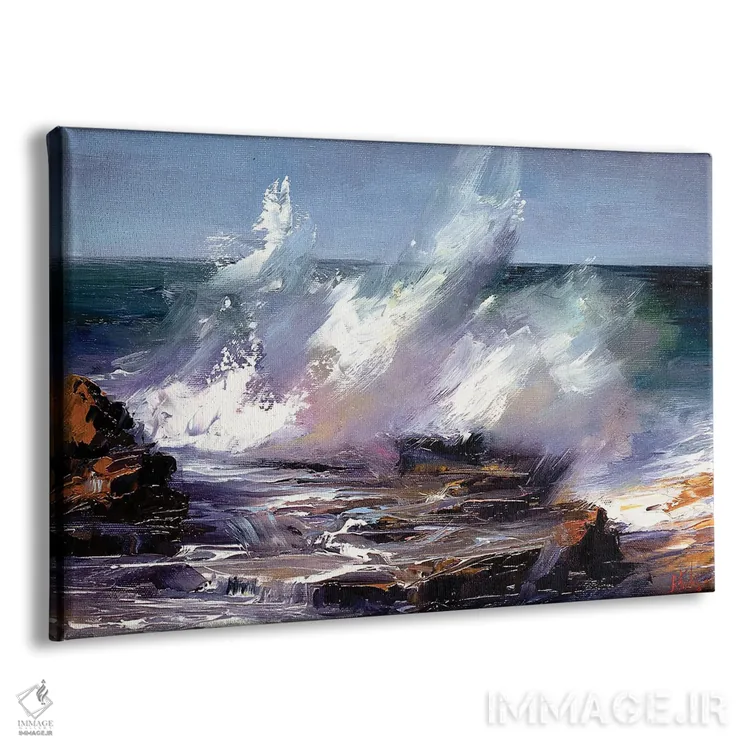 تابلو برخورد امواج با تختهسنگ اثر بُژنا فوخس - نمای پرسپکتیو محصول