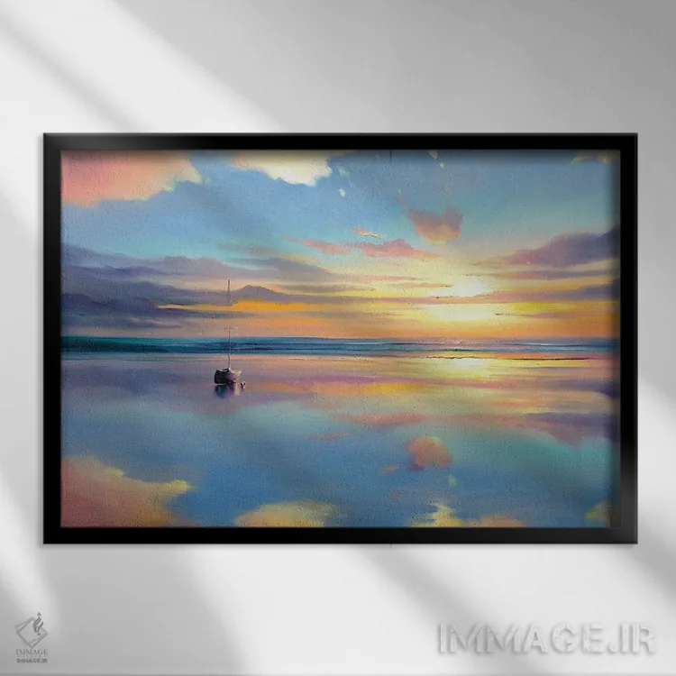 تابلو جایی که آسمان به آب میرسد اثر بُژنا فوخس - نمای قابدار مشکی