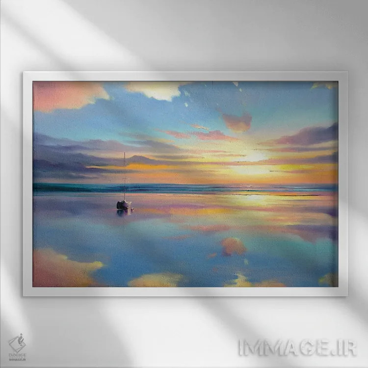 تابلو جایی که آسمان به آب میرسد اثر بُژنا فوخس - نمای قابدار سفید