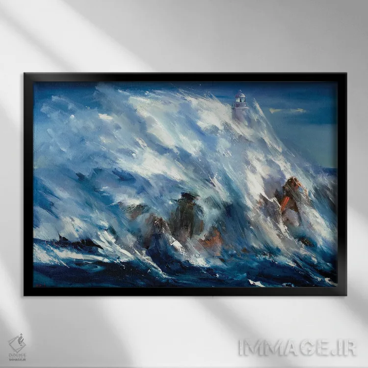 تابلو فانوس دریایی اثر بُژنا فوخس - نمای قابدار مشکی