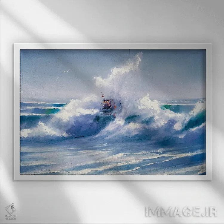 تابلو از میان موج اثر بُژنا فوخس - نمای قابدار سفید