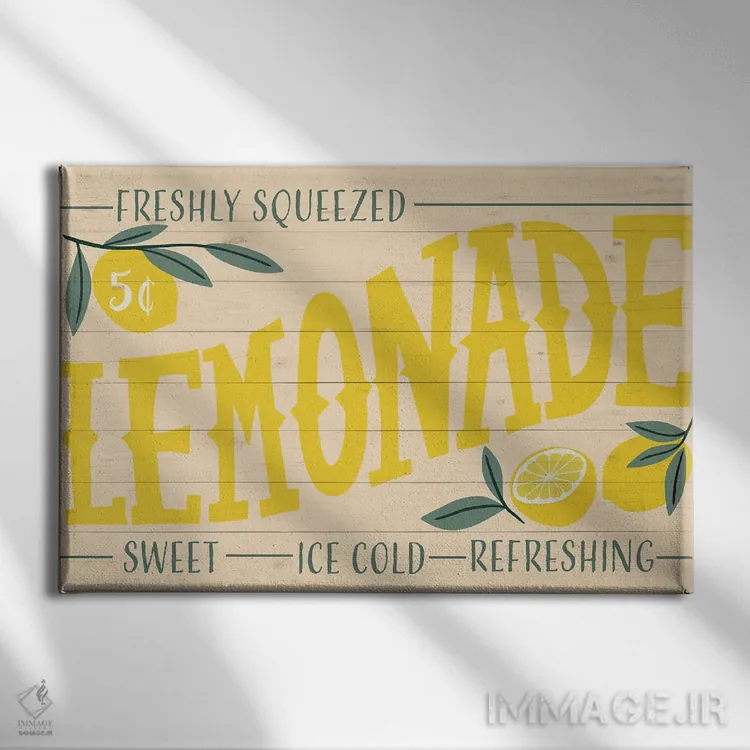 تابلو لیموناد تازه اثر کارولین آلفردز - نمای روبهرو روی دیوار