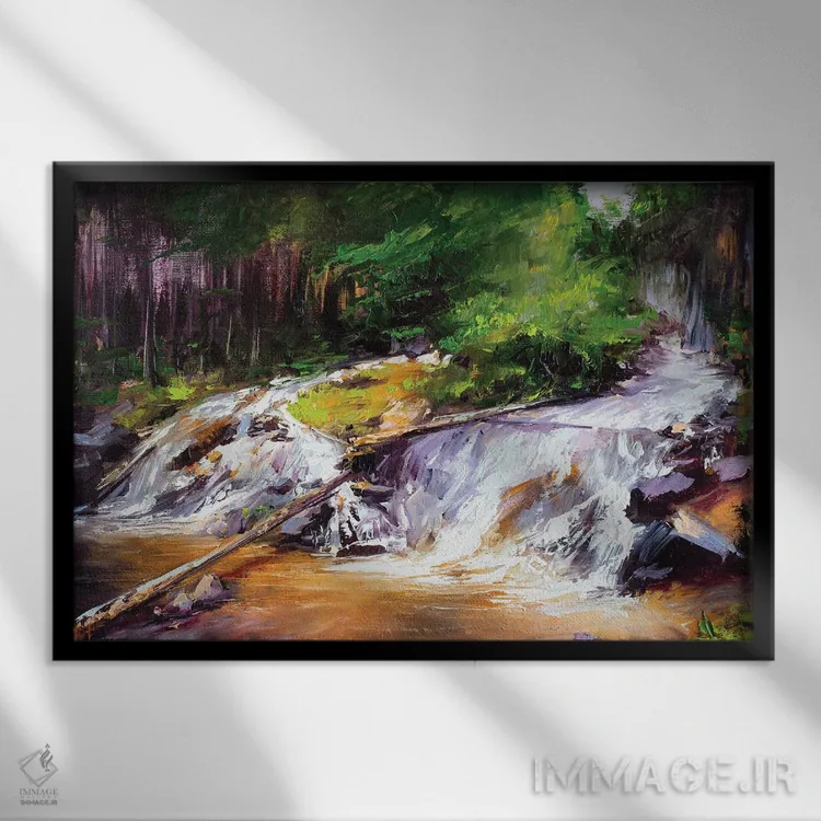 تابلو آبشار در گلن فشی (کِرنگورمز، اسکاتلند) اثر بُژنا فوخس - نمای قابدار مشکی