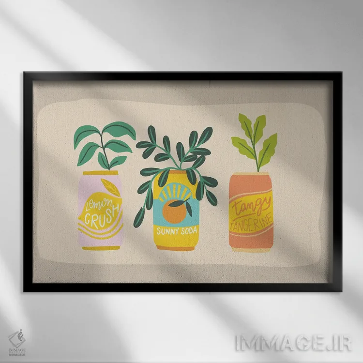 تابلو کنسرو میوهها اثر کارولین آلفردز - نمای قابدار مشکی