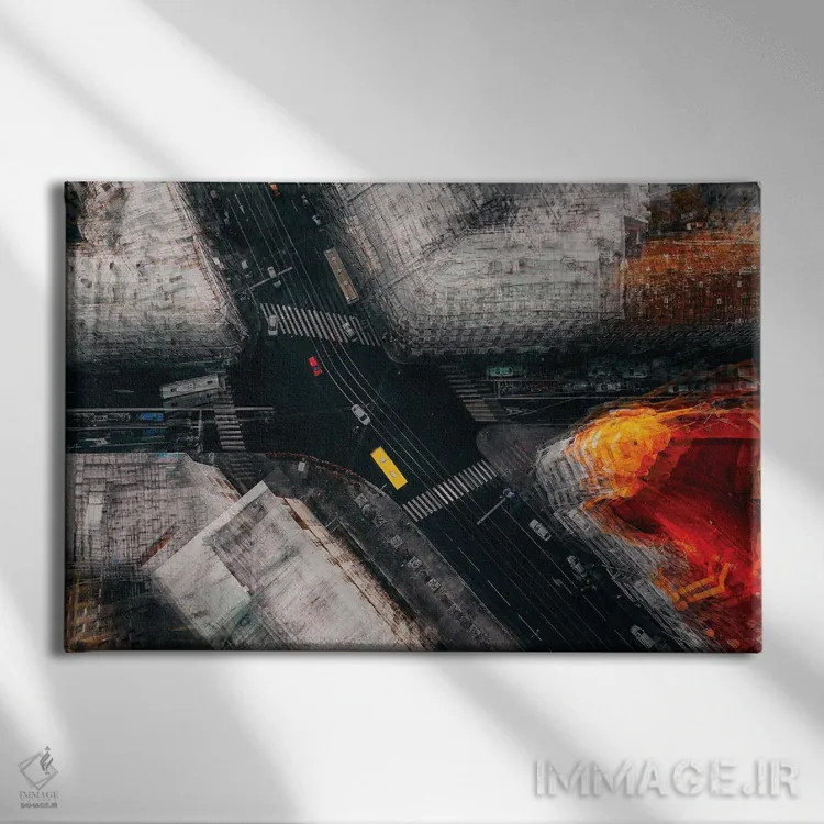 تابلو چهارراه مسکو (روسیه) اثر کارمین کیریاکو - نمای روبهرو روی دیوار