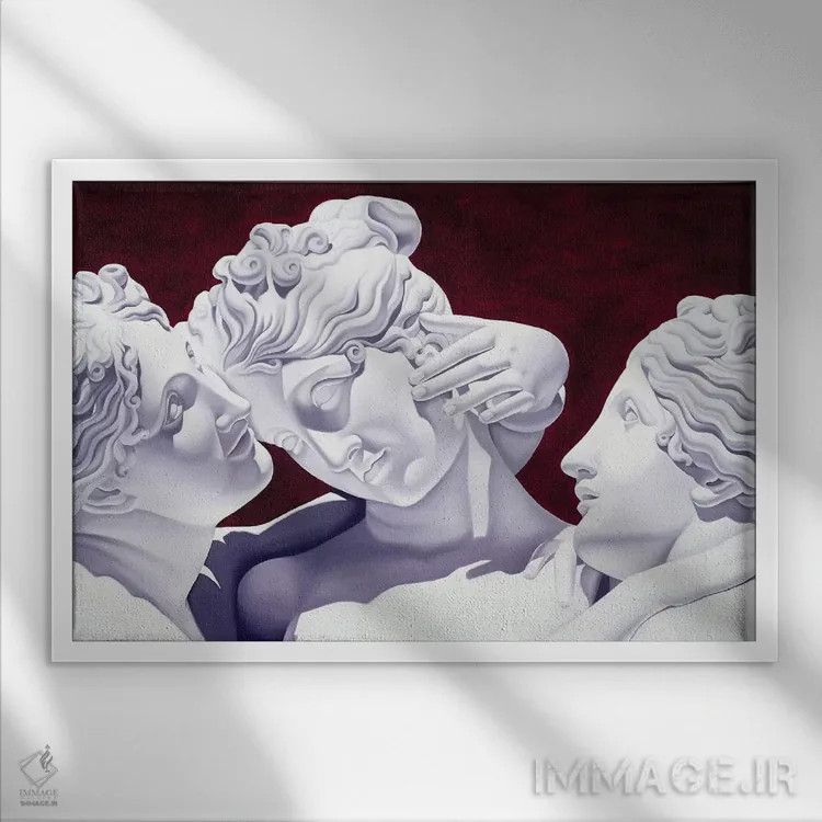 تابلو سه الهه اثر کترین ایبل - نمای قابدار سفید