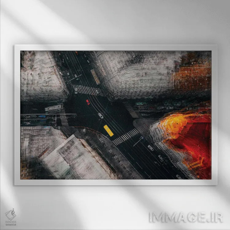 تابلو چهارراه مسکو (روسیه) اثر کارمین کیریاکو - نمای قابدار سفید