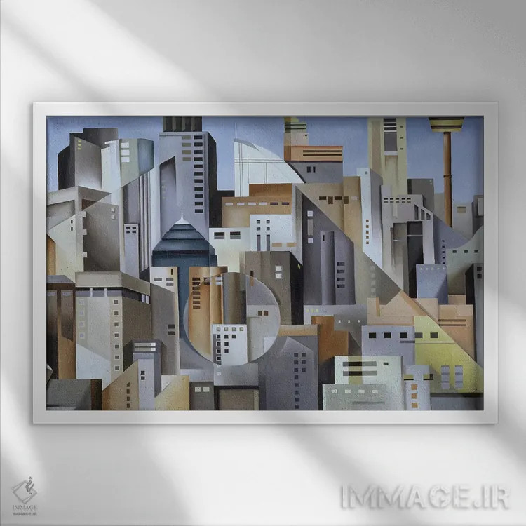 تابلو ترکیببندی رو به شرق اثر کترین ایبل - نمای قابدار سفید