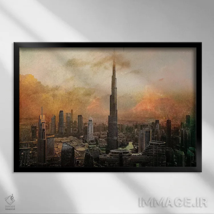 تابلو برج خلیفه (امارات) اثر کارمین کیریاکو - نمای قابدار مشکی