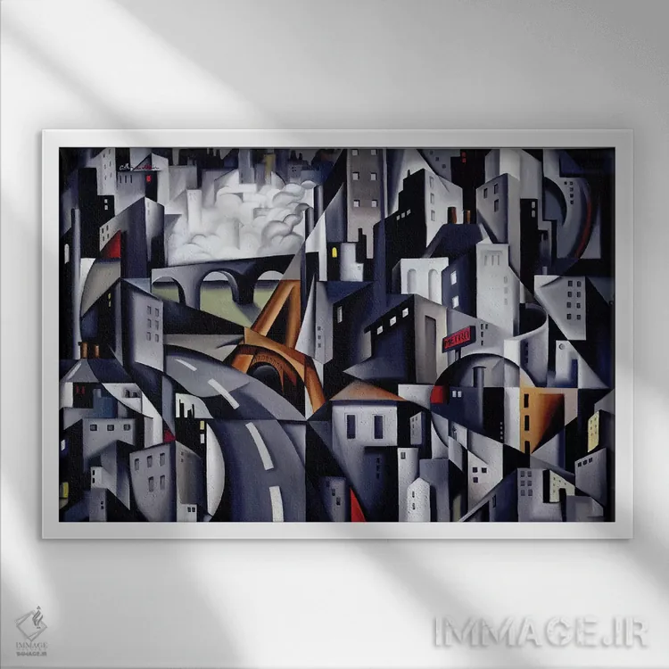 تابلو ساحل چپ (پاریس) اثر کترین ایبل - نمای قابدار سفید