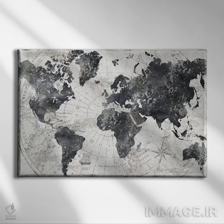 تابلو اطلس مدرن اثر طراحی CAD (استودیو طراحی دیجیتال) - نمای روبهرو روی دیوار