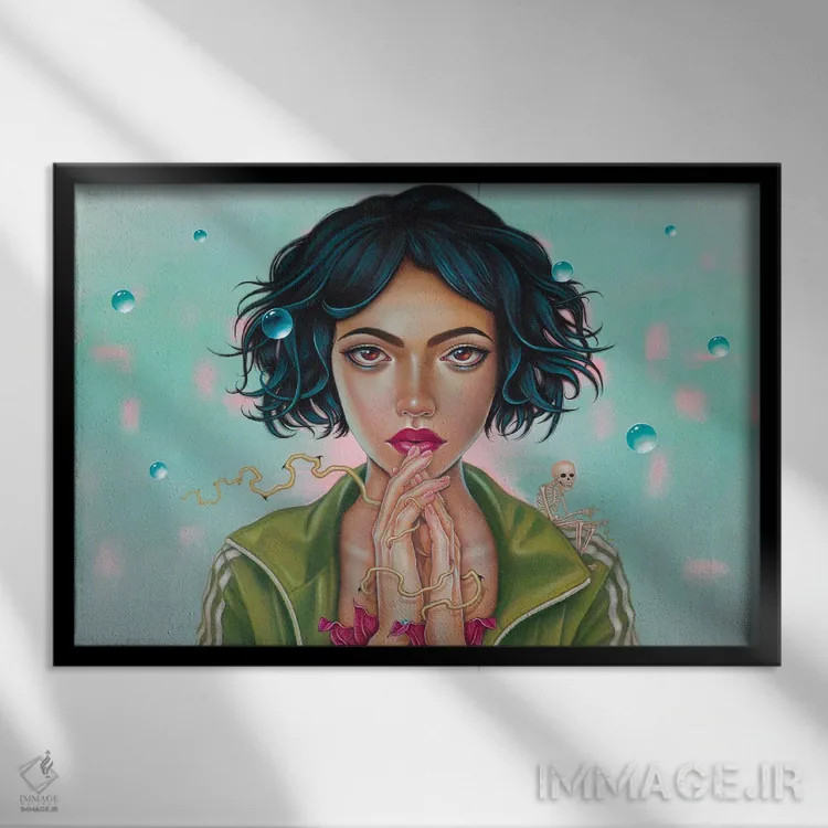 تابلو زمزمهها اثر کایا کوپمن - نمای قابدار مشکی