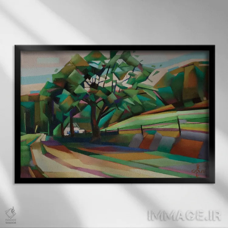 تابلو برگ ان دال (نام مکان هلندی) اثر کُرنه آکرز - نمای قابدار مشکی