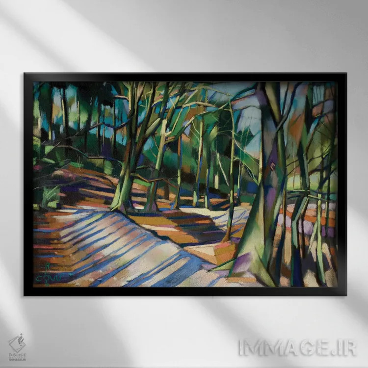 تابلو برگ ان دال ۱۹-۱۲-۲۳ (تاریخ و مکان هلندی) اثر کُرنه آکرز - نمای قابدار مشکی