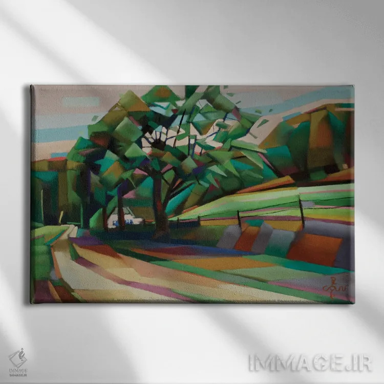 تابلو برگ ان دال (نام مکان هلندی) اثر کُرنه آکرز - نمای روبهرو روی دیوار