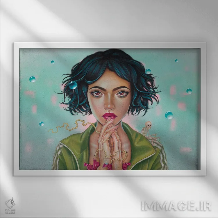 تابلو زمزمهها اثر کایا کوپمن - نمای قابدار سفید