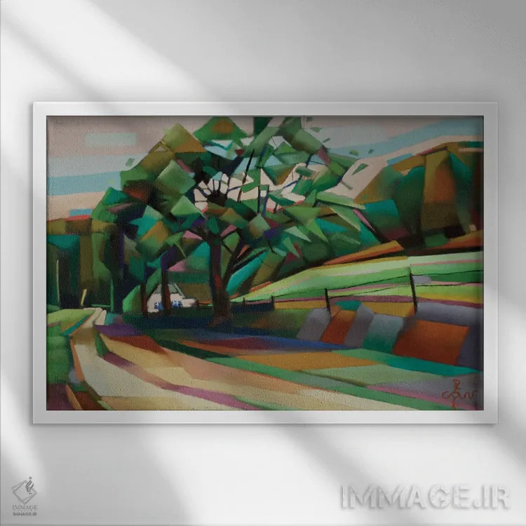 تابلو برگ ان دال (نام مکان هلندی) اثر کُرنه آکرز - نمای قابدار سفید