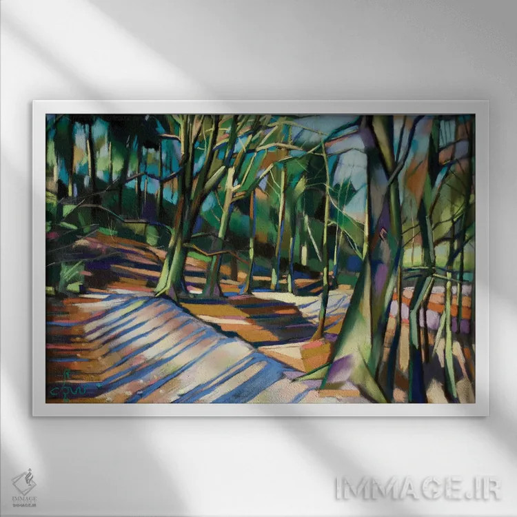 تابلو برگ ان دال ۱۹-۱۲-۲۳ (تاریخ و مکان هلندی) اثر کُرنه آکرز - نمای قابدار سفید