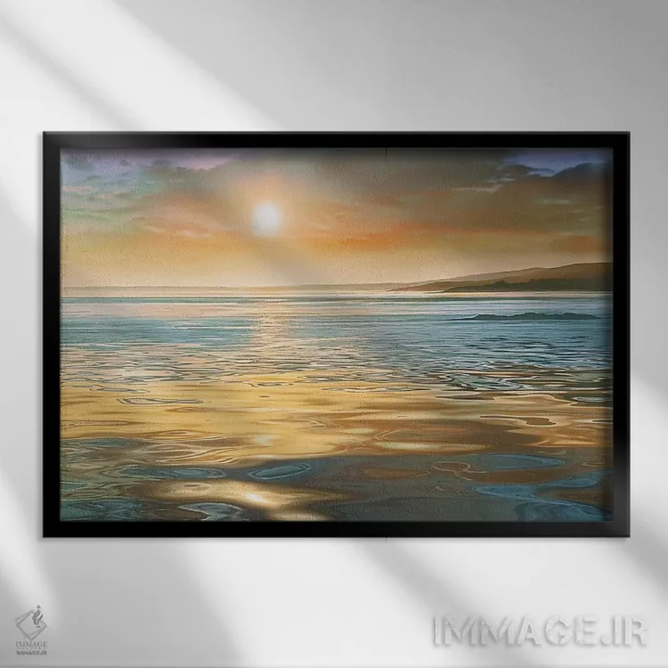تابلو آرامش غروب اثر مایک کالاسیبتا - نمای قابدار مشکی