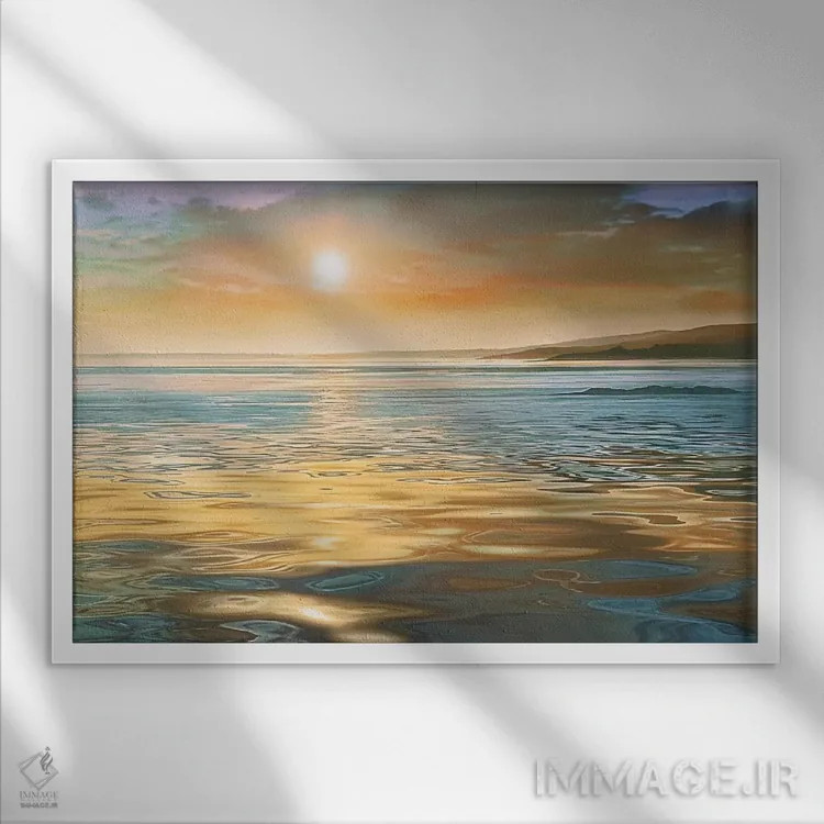 تابلو آرامش غروب اثر مایک کالاسیبتا - نمای قابدار سفید