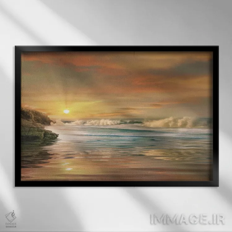 تابلو غروب آفتاب اثر مایک کالاسیبتا - نمای قابدار مشکی