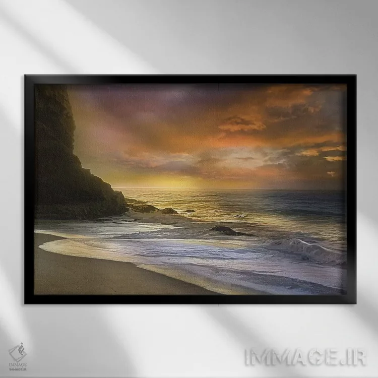 تابلو آتش صبحگاهی اثر مایک کالاسیبتا - نمای قابدار مشکی