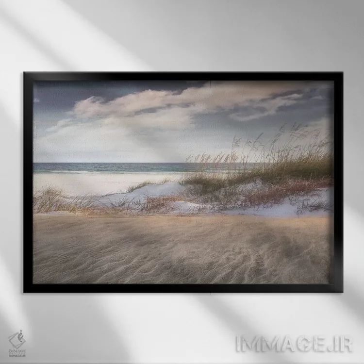 تابلو در میان علفهای دریایی اثر مایک کالاسیبتا - نمای قابدار مشکی