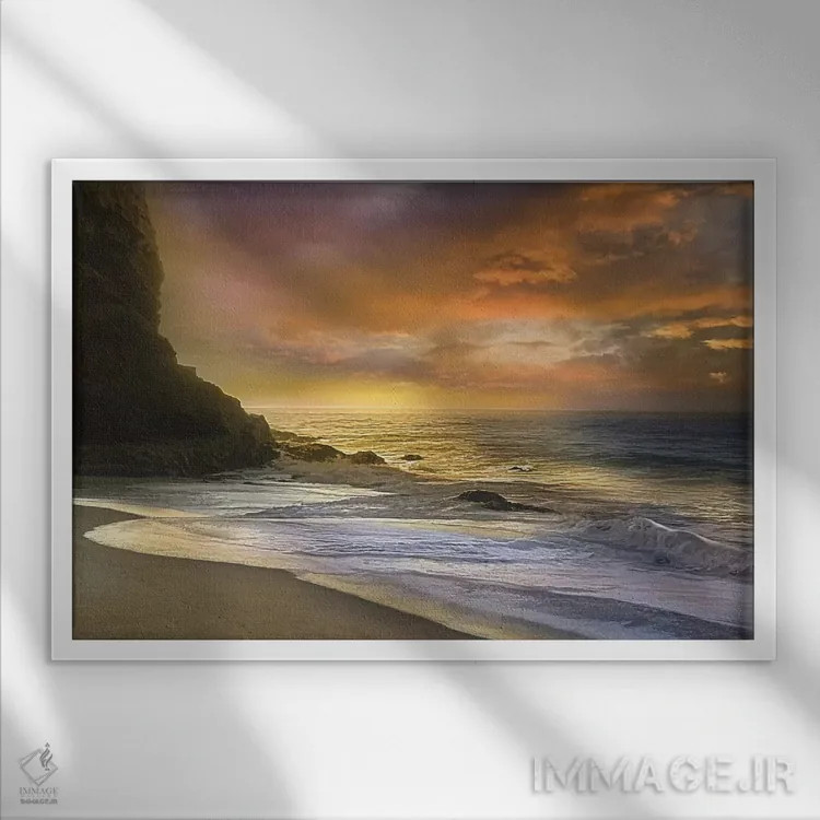 تابلو آتش صبحگاهی اثر مایک کالاسیبتا - نمای قابدار سفید