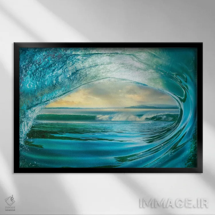 تابلو موج بزرگ اثر مایک کالاسیبتا - نمای قابدار مشکی