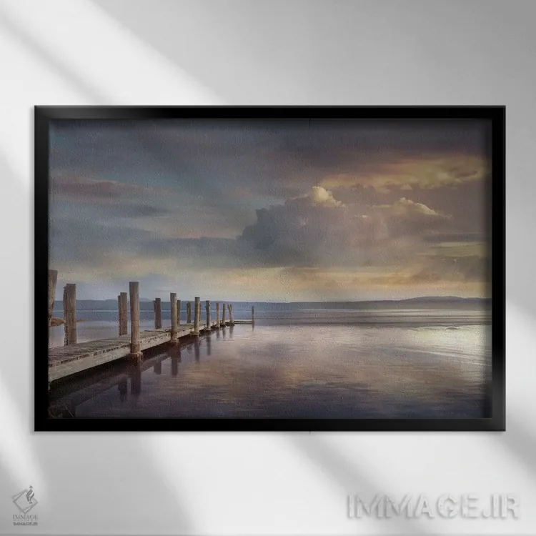 تابلو بازتاب عصرگاهی اثر مایک کالاسیبتا - نمای قابدار مشکی