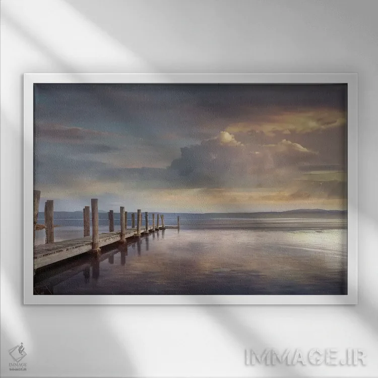 تابلو بازتاب عصرگاهی اثر مایک کالاسیبتا - نمای قابدار سفید