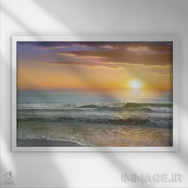 تابلو پرتوهای سپیدهدم اثر مایک کالاسیبتا - نمای قابدار سفید