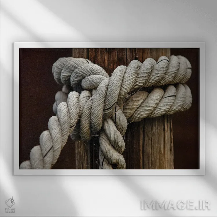 تابلو گره طناب III اثر مایک کالاسیبتا - نمای قابدار سفید