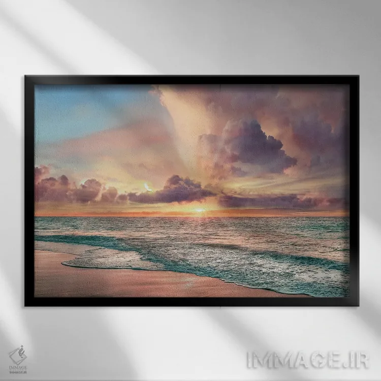 تابلو ساحل مسیرنگ اثر مایک کالاسیبتا - نمای قابدار مشکی