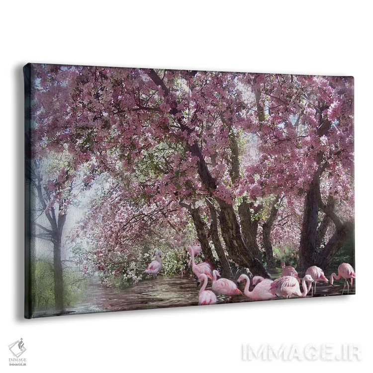 تابلو تالاب فلامینگوها اثر کارول کاوالاریس - نمای پرسپکتیو محصول