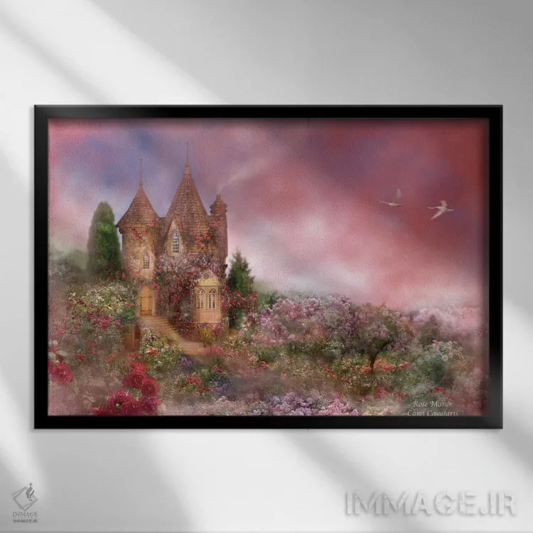 تابلو عمارت رز اثر کارول کاوالاریس - نمای قابدار مشکی