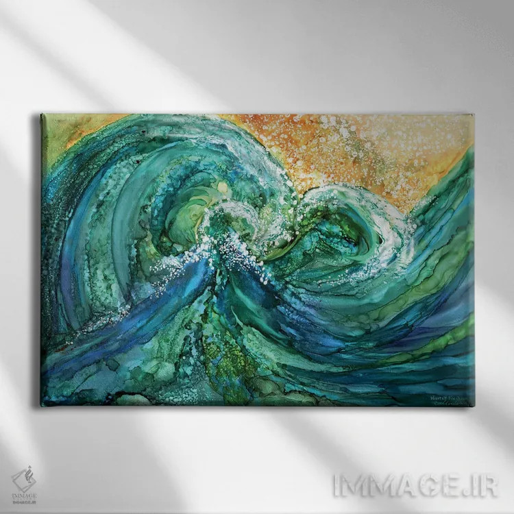 تابلو قلب اقیانوس اثر کارول کاوالاریس - نمای روبهرو روی دیوار
