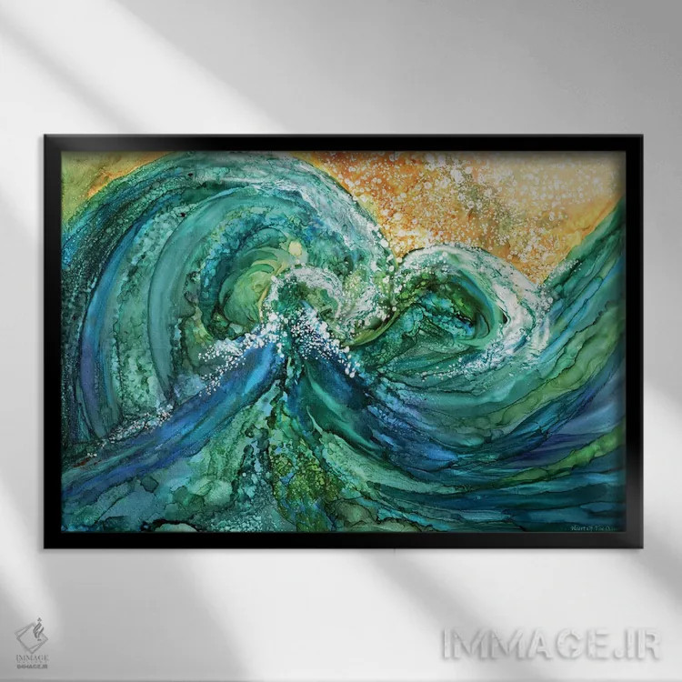 تابلو قلب اقیانوس اثر کارول کاوالاریس - نمای قابدار مشکی