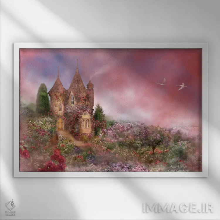 تابلو عمارت رز اثر کارول کاوالاریس - نمای قابدار سفید