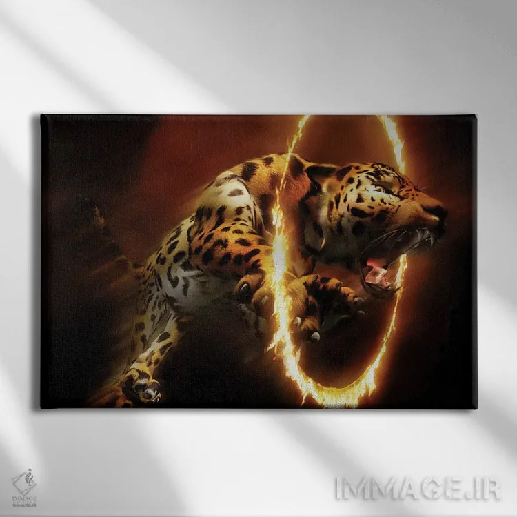 تابلو حریق مهارناپذیر اثر کارول کاوالاریس - نمای روبهرو روی دیوار