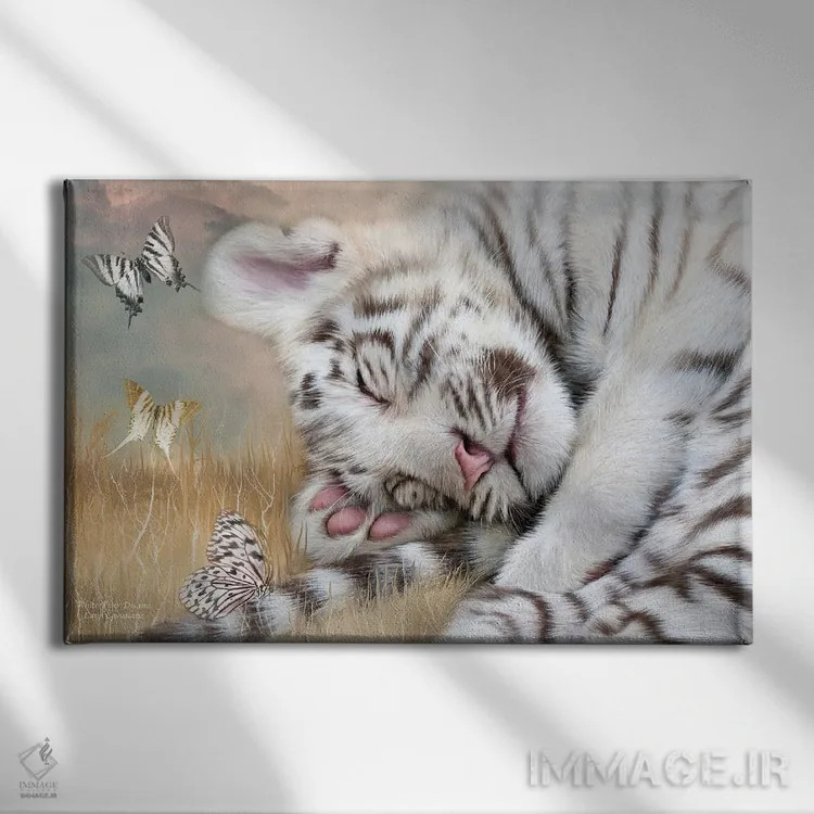 تابلو رویاهای ببر سفید اثر کارول کاوالاریس - نمای روبهرو روی دیوار