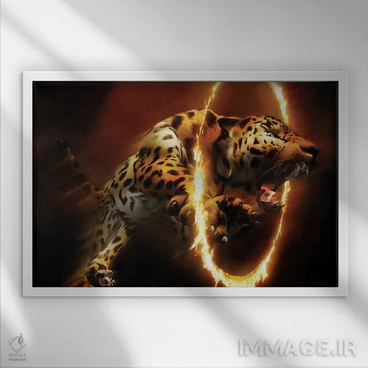 تابلو حریق مهارناپذیر اثر کارول کاوالاریس - نمای قابدار سفید