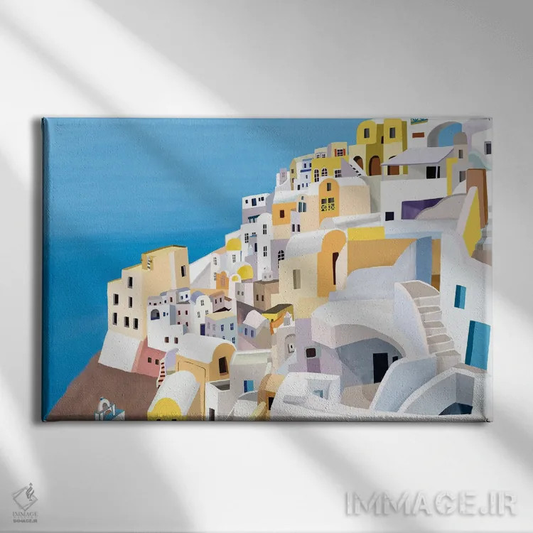 تابلو ساختمانهای یونانی II اثر کارلا دالی - نمای روبهرو روی دیوار