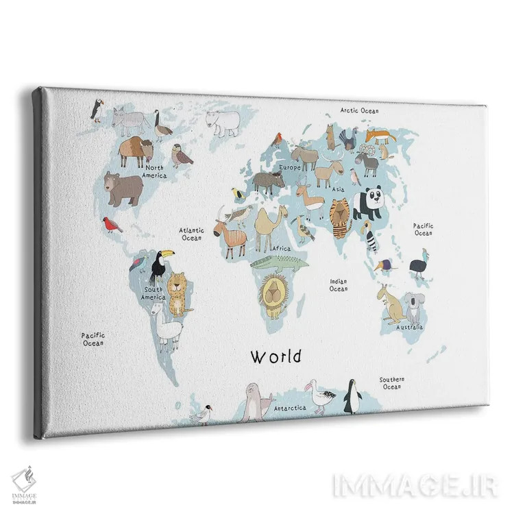 تابلو نقشهٔ جهان اثر کارلا دالی - نمای پرسپکتیو محصول