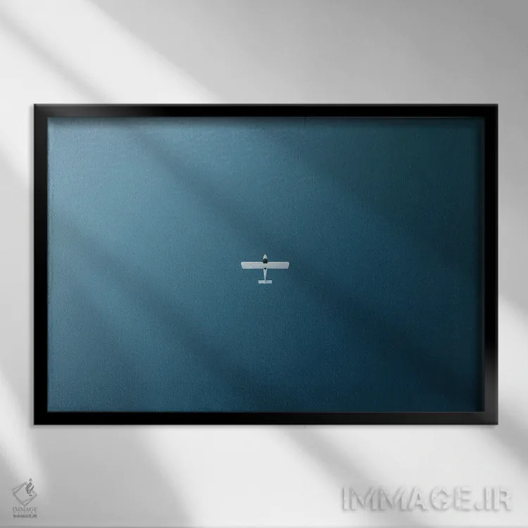 تابلو سفر با هواپیما اثر آندریا کاروزو - نمای قابدار مشکی
