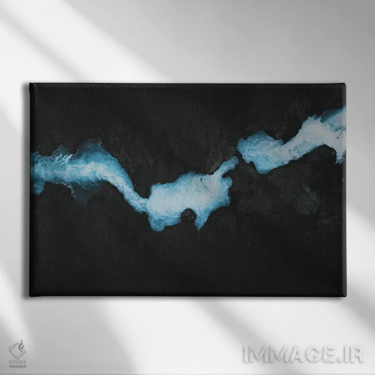 تابلو آبشار فیروزهای اثر آندریا کاروزو - نمای روبهرو روی دیوار