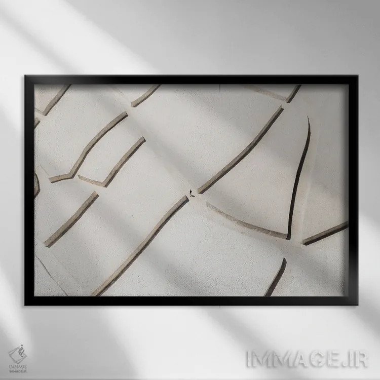 تابلو آهک سفید اثر آندریا کاروزو - نمای قابدار مشکی