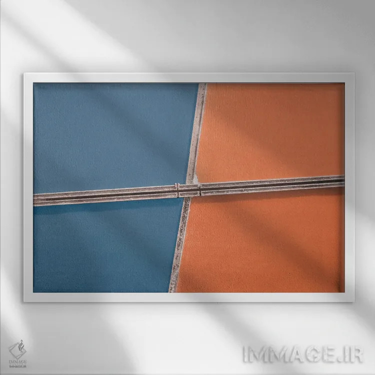 تابلو کاشی و نارنجی اثر آندریا کاروزو - نمای قابدار سفید