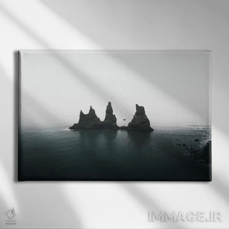 تابلو صخرههای وحشی اثر آندریا کاروزو - نمای روبهرو روی دیوار