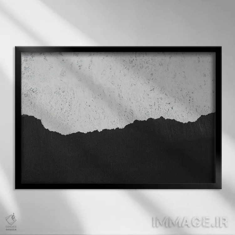 تابلو موس سفید اثر آندریا کاروزو - نمای قابدار مشکی